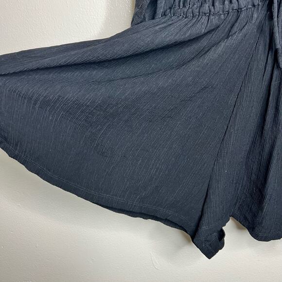 NWT Spiritual Gangster Zella Romper SMALL Black Floral Gauzy Embroidered Crinkle - Picture 10 of 11